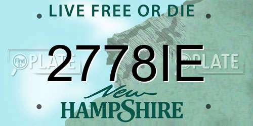 2778IE New Hampshire License Plate