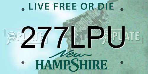 277LPU New Hampshire License Plate