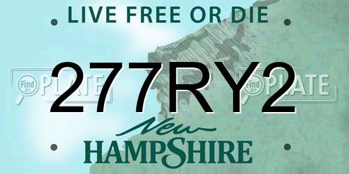 277RY2 New Hampshire License Plate