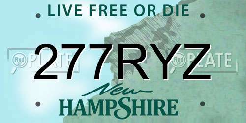 277RYZ New Hampshire License Plate