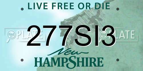 277SI3 New Hampshire License Plate