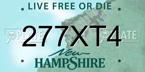 277XT4 New Hampshire License Plate