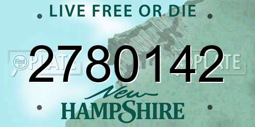 2780142 New Hampshire License Plate