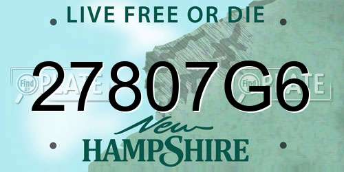 27807G6 New Hampshire License Plate