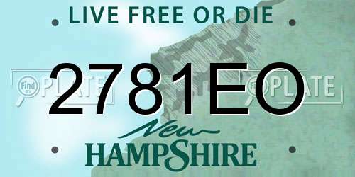 2781EO New Hampshire License Plate
