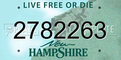 2782263 New Hampshire License Plate