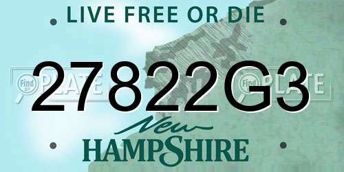 27822G3 New Hampshire License Plate