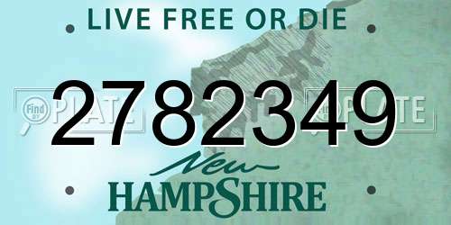2782349 New Hampshire License Plate