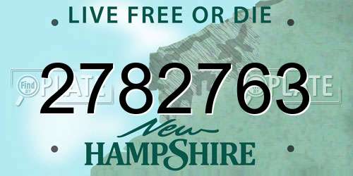 2782763 New Hampshire License Plate