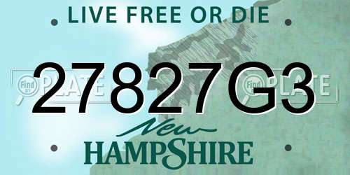 27827G3 New Hampshire License Plate