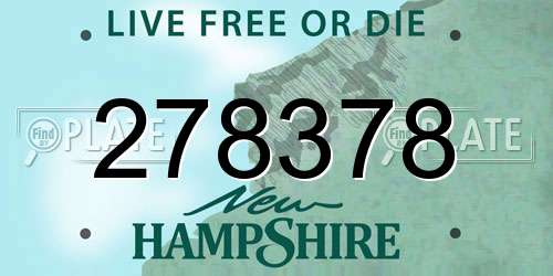 278378 New Hampshire License Plate