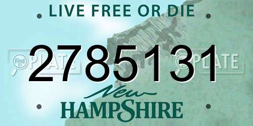 2785131 New Hampshire License Plate