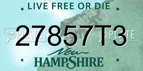 27857T3 New Hampshire License Plate