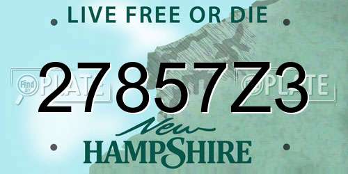 27857Z3 New Hampshire License Plate