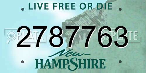 2787763 New Hampshire License Plate