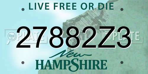 27882Z3 New Hampshire License Plate