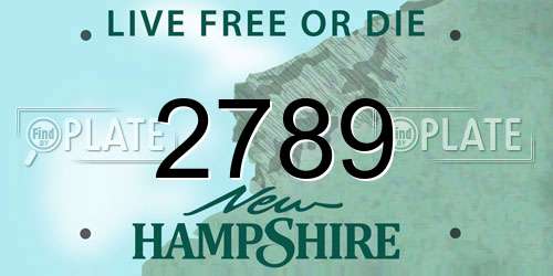 2789 New Hampshire License Plate
