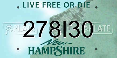 278I30 New Hampshire License Plate