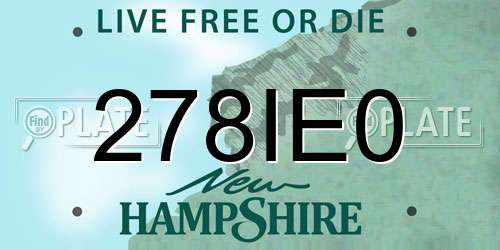 278IE0 New Hampshire License Plate