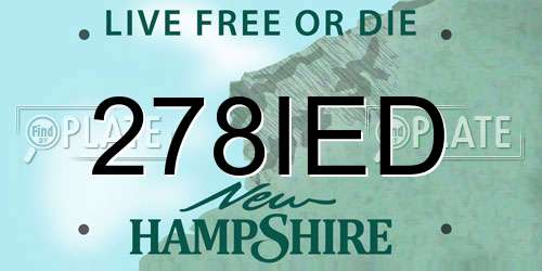 278IED New Hampshire License Plate