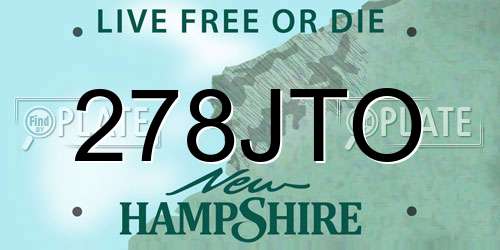 278JTO New Hampshire License Plate