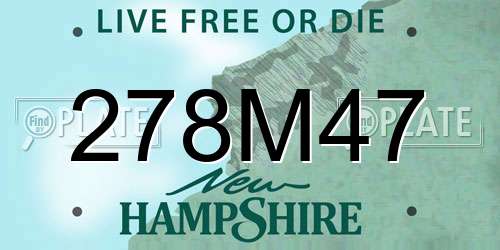 278M47 New Hampshire License Plate