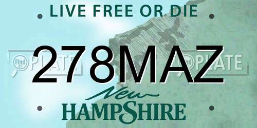 278MAZ New Hampshire License Plate