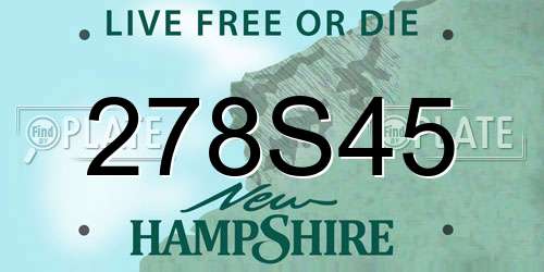 278S45 New Hampshire License Plate