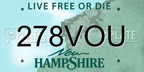 278VOU New Hampshire License Plate