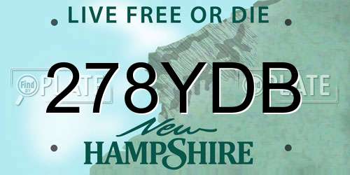 278YDB New Hampshire License Plate