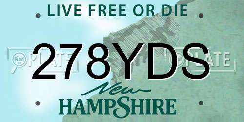 278YDS New Hampshire License Plate