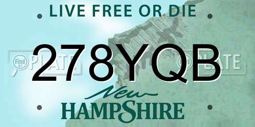 278YQB New Hampshire License Plate