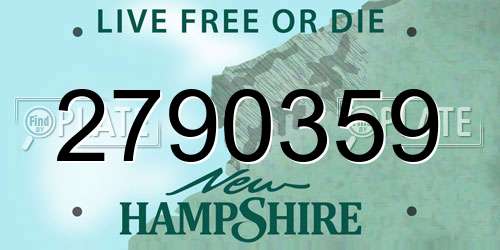 2790359 New Hampshire License Plate