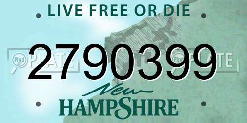 2790399 New Hampshire License Plate