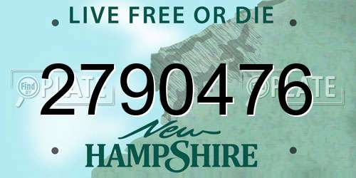 2790476 New Hampshire License Plate