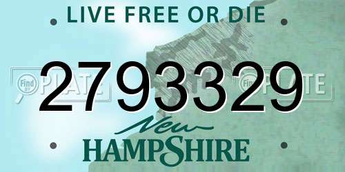 2793329 New Hampshire License Plate