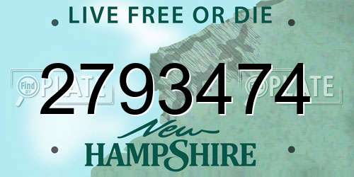 2793474 New Hampshire License Plate