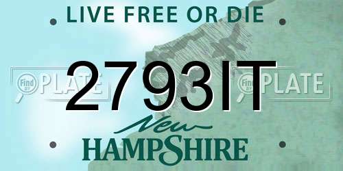 2793IT New Hampshire License Plate