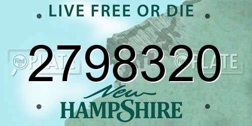 2798320 New Hampshire License Plate