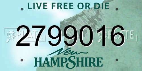 2799016 New Hampshire License Plate