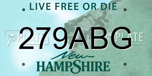 279ABG New Hampshire License Plate