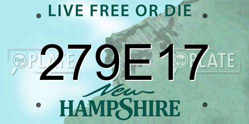 279E17 New Hampshire License Plate