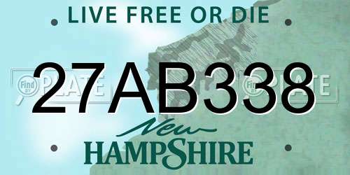 27AB338 New Hampshire License Plate