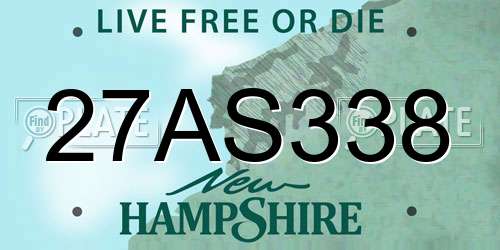 27AS338 New Hampshire License Plate