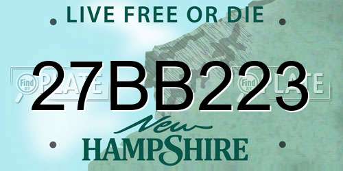 27BB223 New Hampshire License Plate