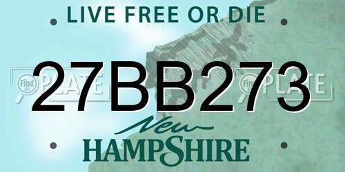 27BB273 New Hampshire License Plate