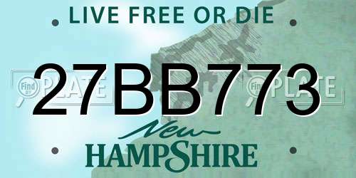 27BB773 New Hampshire License Plate