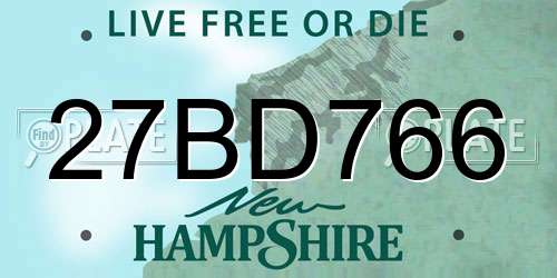 27BD766 New Hampshire License Plate