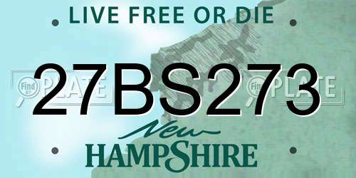 27BS273 New Hampshire License Plate