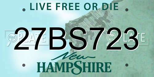 27BS723 New Hampshire License Plate
